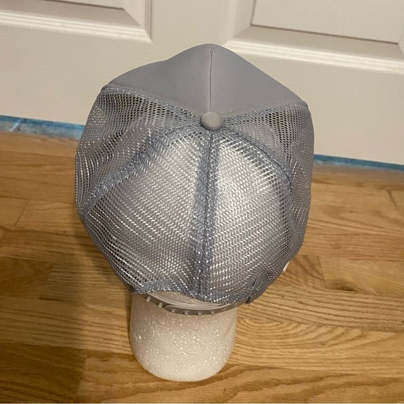 Vintage Hawaii Gray Rope Mesh SnapBack Trucker Puffy Hat Gold Leaf Lapel - Picture 7 of 13